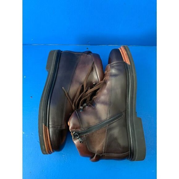SANTONI EVEREST HIKING BOOT 8.5  D DERBY BURNISHED BROWN ZIPPER main image 8